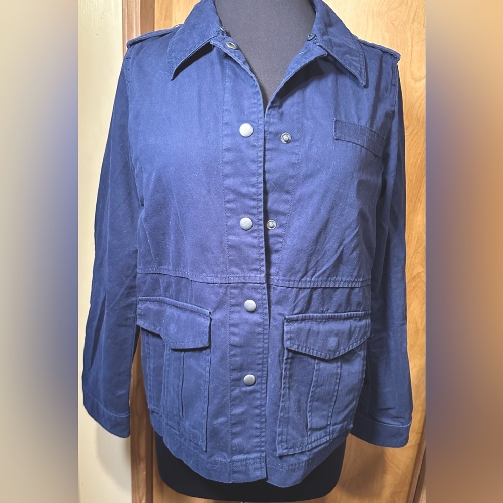 Gap navy blue military style utility jacket XS - Picture 3 of 11